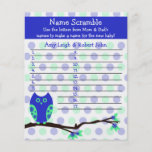 Blue Owl Baby Shower Personalized Game Custom Flyer