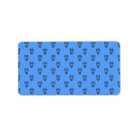 Blue owl pattern address label