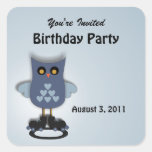 Blue Owl Skating Party Stickers
