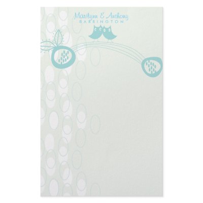 Blue Owls In Love Personal Thank You Stationery by fatfatin_blue_knot