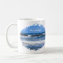 Blue Pacific Ocean With Name Mugs