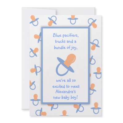 Blue Pacifiers Pattern It's A Boy Baby Shower by csinvitations