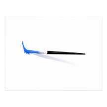 Blue Paint Brush Post Card