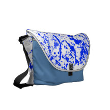 Blue Paint Splatter Messenger Bag