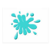 Blue Paint Splodge Post Card