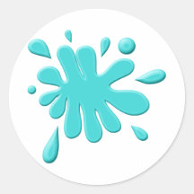Blue Paint Splodge Stickers