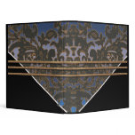 blue paisley & gold 3 ring binder