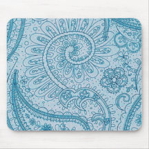 Blue Paisley Mouse Pad