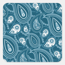 Blue Paisley Pattern Stickers