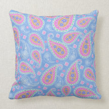 Blue Paisley Pillow