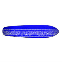 Blue Paisley Skateboard Oldschool