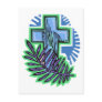 Blue Palm Cross Post Cards
