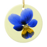 Blue Pansy Custom Birthday Christmas Tree Ornaments