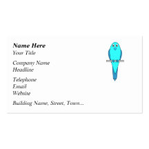 Blue Parakeet Bird Business Card Templates