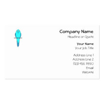 Blue Parakeet Bird Business Card Templates
