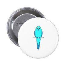 Blue Parakeet Bird Buttons