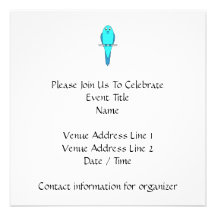 Blue Parakeet Bird Invites