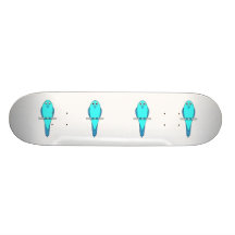 Blue Parakeet Bird Skate Board Deck