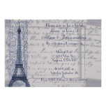 Blue Parisian Bridal Shower Invitation