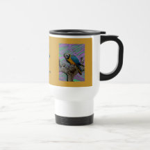 Blue Parrot & Palms mug - customized