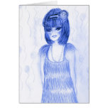 Blue Party Girl Flapper Cards