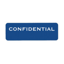 Blue Pattern CONFIDENTIAL label
