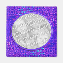 blue pattern photoframe refrigerator magnets
