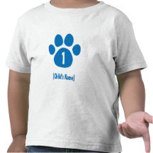 Blue Paw Print Birthday T-shirt