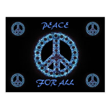 blue peace for all postcard