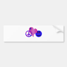Blue Peace Love Happiness Bumper Sticker