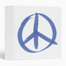 Blue Peace Sign Binder
