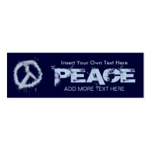 Blue Peace Sign Bookmark Business Cards