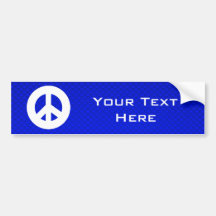 Blue Peace Sign Bumper Sticker