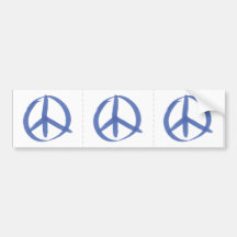 Blue Peace Sign Bumper Stickers