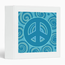 Blue Peace Sign Design Binders