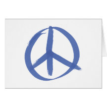 Blue Peace Sign Greeting Cards