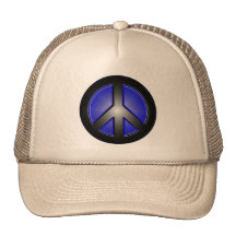 blue peace sign hats