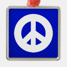 Blue Peace Sign Ornaments
