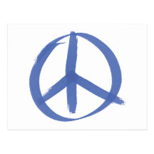 Blue Peace Sign Postcard