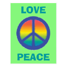 Blue Peace  Sign Postcards