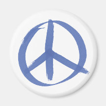 Blue Peace Sign Refrigerator Magnets