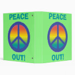 Blue Peace  Sign Vinyl Binder