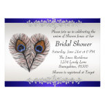 Blue Peacock Bridal Shower Announcement