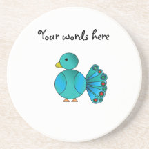 Blue peacock coasters