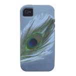 Blue Peacock Feather D iPhone 4 Covers