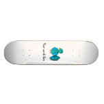 Blue peacock skate board deck