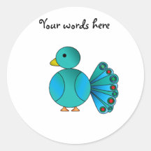 Blue peacock sticker