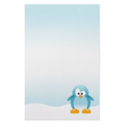 Blue Penguin Personalized Stationery by heartlocked