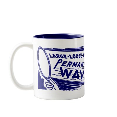 Blue "PERMANENT WAVE" Coffee Mug by transearth
