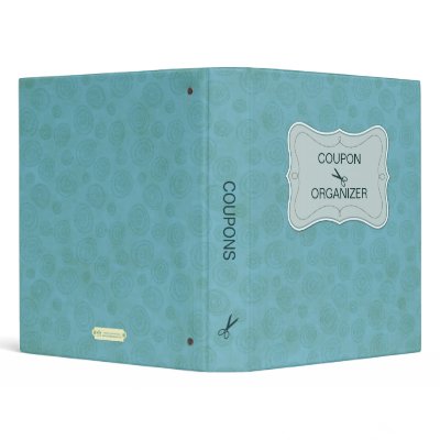 Blue Personalized Coupon Organizer Binder by artladymanor
